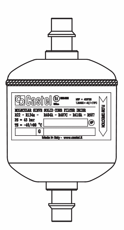 實心干燥過濾器4303/2.5S,100%分子篩,SAE焊接接頭